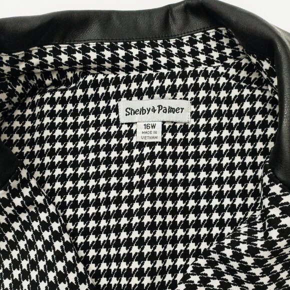 SHELBY & PALMER Women's Dogtooth Print Tailored Trench Coat.  Plus Size 16W - Picture 5 of 9